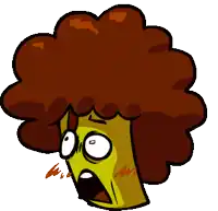 a cartoon drawing of a person with an afro