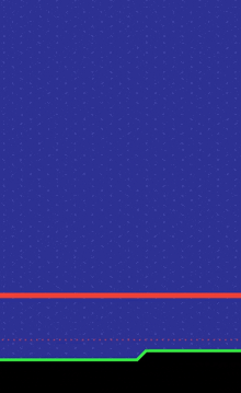 a blue background with dots and a red line in the middle