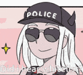 a cartoon of a girl wearing a police hat