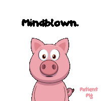 a cartoon pig with the words mindblown written above it