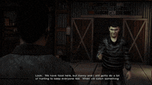 a man in a video game is talking to a woman named mama