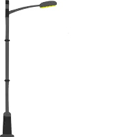 a cartoon drawing of a street light with a yellow light on it .