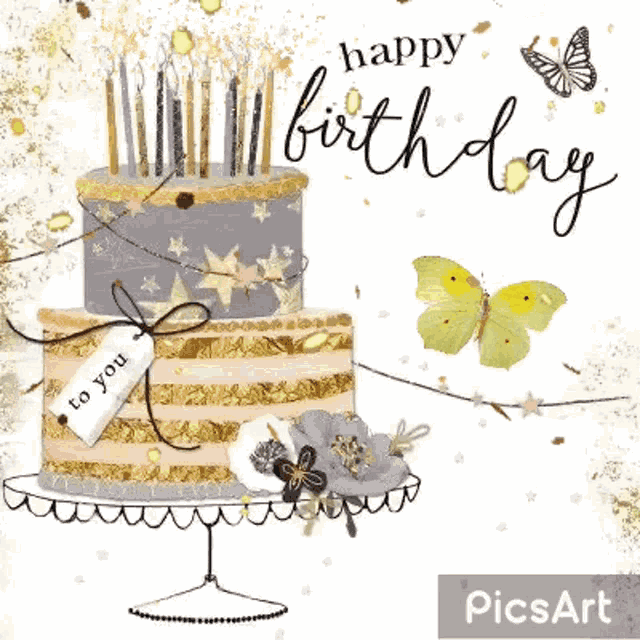 Happy Birthday Card Template With 3d Cake | AI Free Download - Pikbest