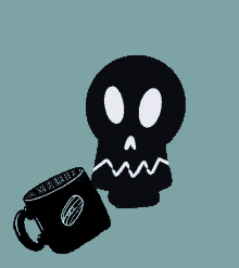 Coffee Skull GIF - Coffee Skull Coffeebean GIFs