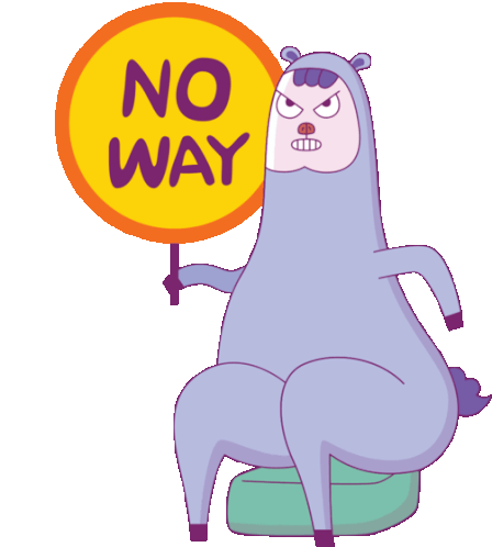 Llama Saying No Way! Sticker - Drama Llama Mad No Way Stickers