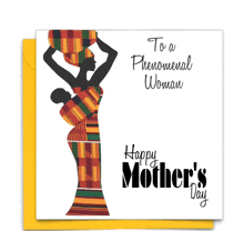 a mother 's day card with a woman carrying a child on her back