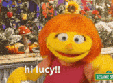 Julia Sesame Street Hi Lucy GIF