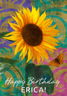 a birthday card that says happy birthday erica