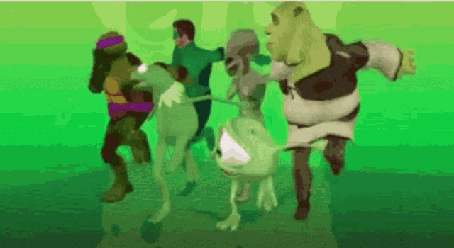 MEME - SHREK E PERSONAGENS DANÇANDO - ORIGINAL 