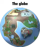 a picture of a globe with the words " the globe " below it