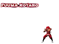 a video game character named fuuma kotaro is surrounded by fire
