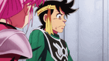 a boy with a bandage on his head looks at another girl