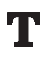 the letter t is shown in black on a white background