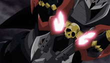 a cartoon character has a skull on their arm