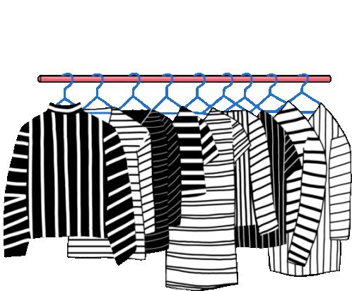 Stripy Clothing Wardrobe Sticker - Milo And Dax Stripes Outfit Stickers