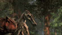 a group of dinosaurs with their mouths open