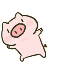 wechat pig swaying hands up happy excited
