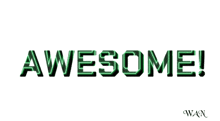 the word aweso is displayed in green letters on a white background