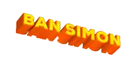 the word ban simon is displayed in orange letters