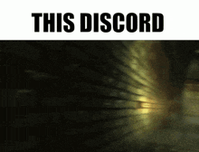 a dark hallway with the words this discord on the top