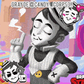 a cartoon character with the name grayde @ candy_corps3 on the bottom