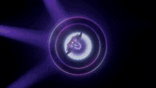 a purple and blue circle with a purple object in the middle