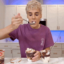 Eating Ice Cream Raphael Gomes GIF - Eating Ice Cream Raphael Gomes Enjoying A Frozen Treat GIFs