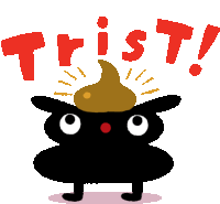 Blorb Looking Up At An Unexpected Poop On His Head. Sticker - The Blorbs Trist Google Stickers