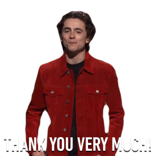 Thank You Very Much Timothée Chalamet Sticker - Thank You Very Much Timothée Chalamet Saturday Night Live Stickers