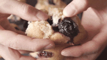 Pulling The Muffin Apart Two Plaid Aprons GIF - Pulling The Muffin Apart Two Plaid Aprons Blueberry Muffin GIFs