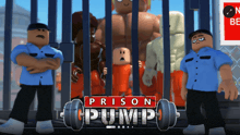 a video game called prison pump is being played in a prison
