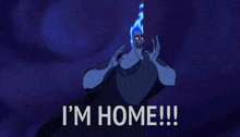 a cartoon of hades with the words i 'm home