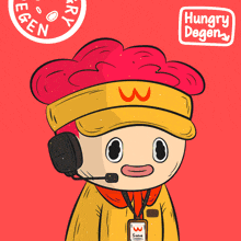 a cartoon character wearing a mcdonald 's hat and a lanyard with the name steve on it