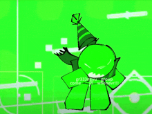 a drawing of a green robot that says 333ngvu group in whenever !!!