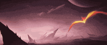 a painting of a phoenix flying in the sky