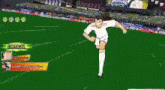 a cartoon of a soccer player kicking a ball on a field with a sign that says critical .