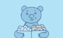 Rhythm Heaven Megamix Blue Bear GIF - Rhythm Heaven Megamix Blue Bear Stress Eating GIFs