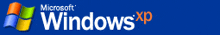 a blue background with the word windows xp on it