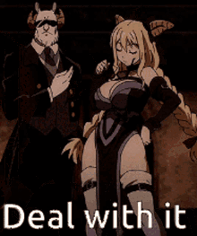 a poster that says deal with it and has a picture of a person