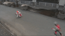 a person is being struck by lightning on a street