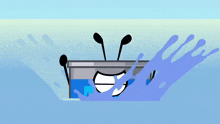 a cartoon drawing of a can of tuna with a big smile