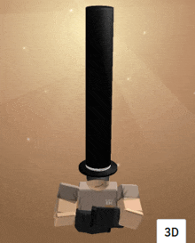 a 3d drawing of a person wearing a black top hat