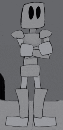 a drawing of a robot with a square head