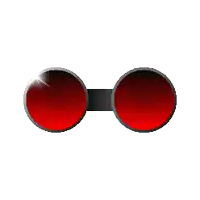 a pair of red goggles with a black frame
