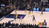 a basketball game is being played in front of a crowd with a score of 109 to 95