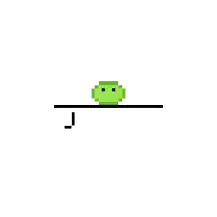 a pixel art logo for a company called jezree with a green square face .