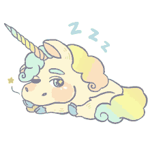 sarcastic soda cake unicorn sparkling eyes sleepy bored