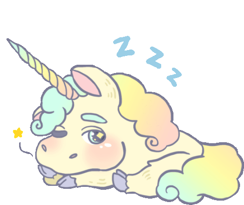 Sleepy Unicorn Sticker - Sarcastic Soda Cake Unicorn Sparkling Eyes Stickers
