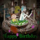 Birthday Cake Happy Birthday GIF - Birthday Cake Happy Birthday Rick And Morty GIFs