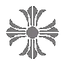 a black and white cross on a white background